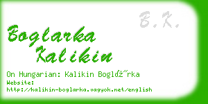 boglarka kalikin business card